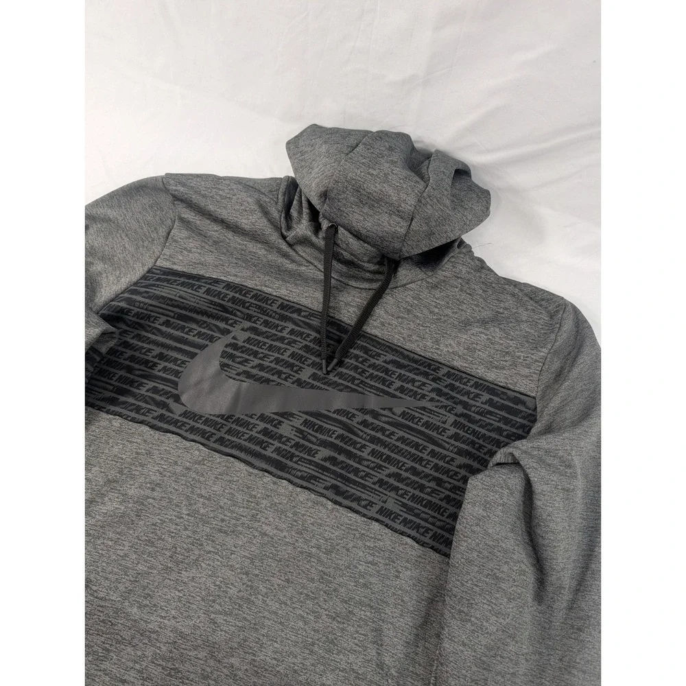 Nike Therma-Fit Camo Hoodie Men 2XL Gray Black Volt Swoosh French Terry Interior